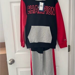 Champion Kids Black, Red, and Gray Joggers